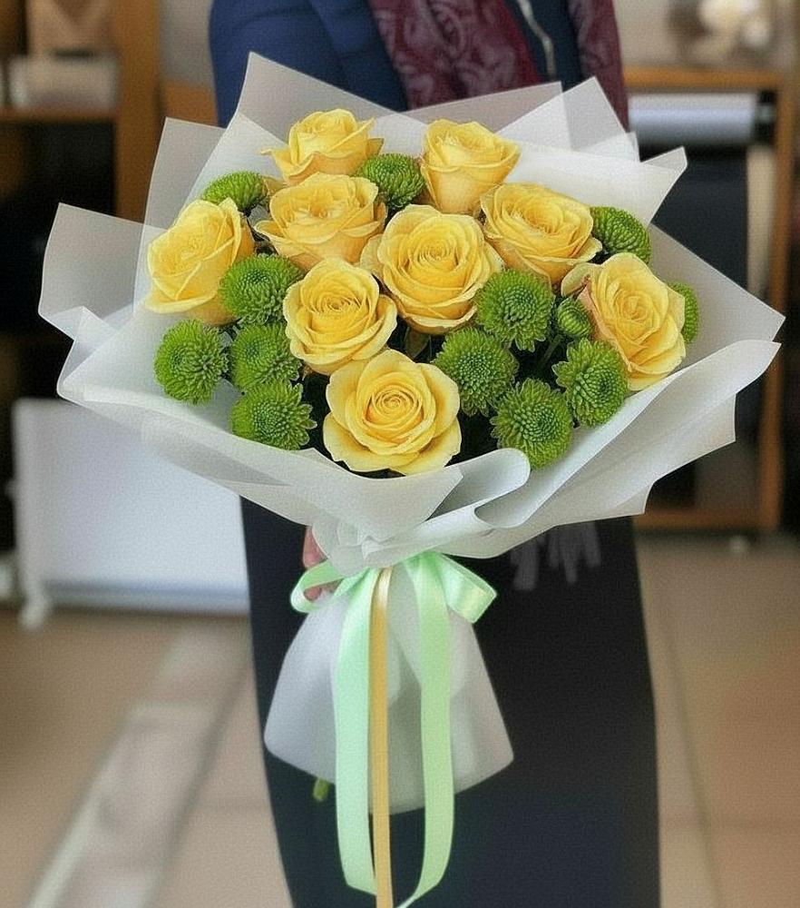 Букет цветов из: Хризантемы и Розы в Вейделевке