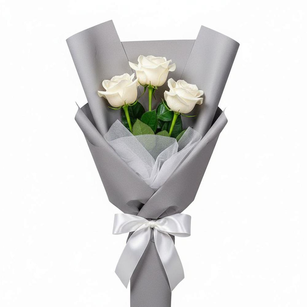 Букет 3 белые розы в Вейделевке