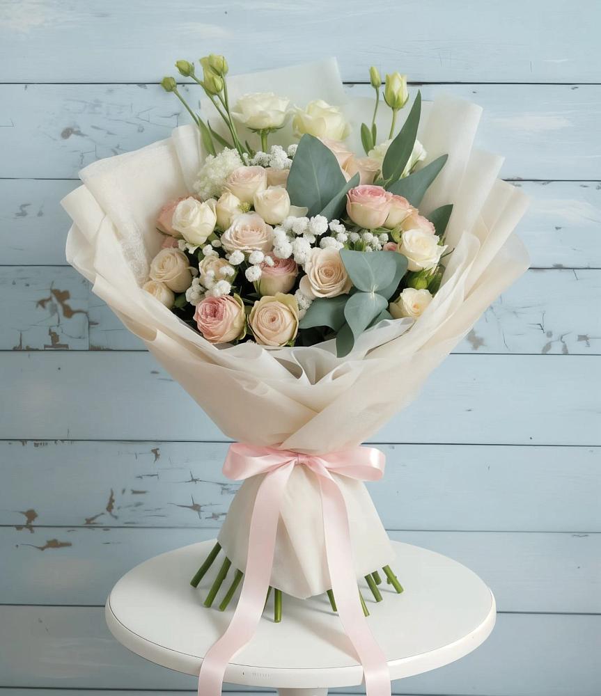 Букет цветов из: Розы и Лизиантусы в Вейделевке