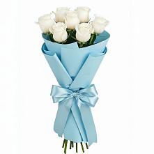 Букет 7 белых роз Проуд в Вейделевке